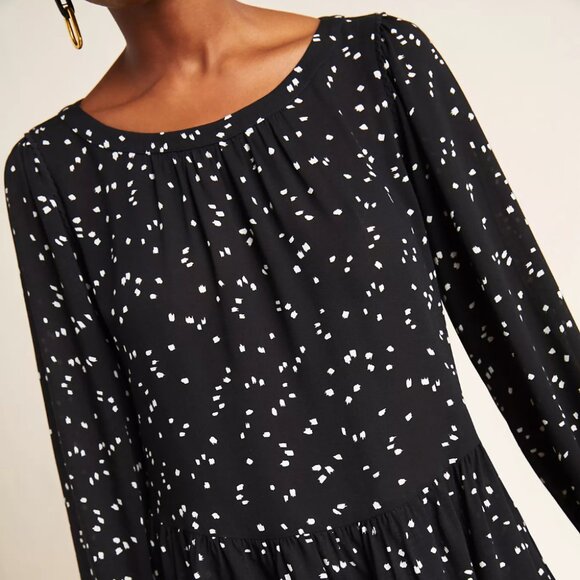Anthropologie x Meave Cheyenne Polka Dot Long Sleeve Drop Waist Blouse - Small - Picture 1 of 9